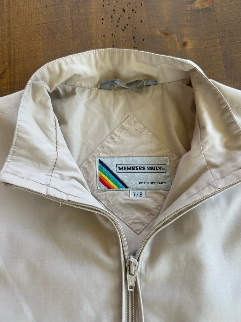 Vintage 80s Members Only khaki beige Harrington Bomber Jacket